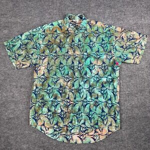 Vtg 90s Rum Reggae Swordfish Print Shirt Mens L Short Sleeve Cabana Tropical